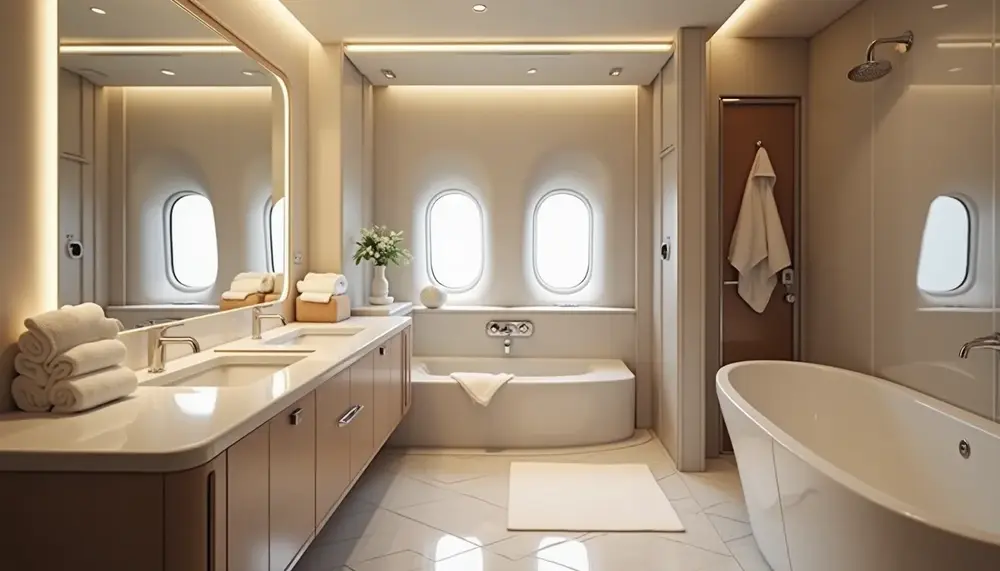 Carmen Geiss zeigt Luxus-Dusche im Airbus A380 – Ein Blick auf Extravaganz