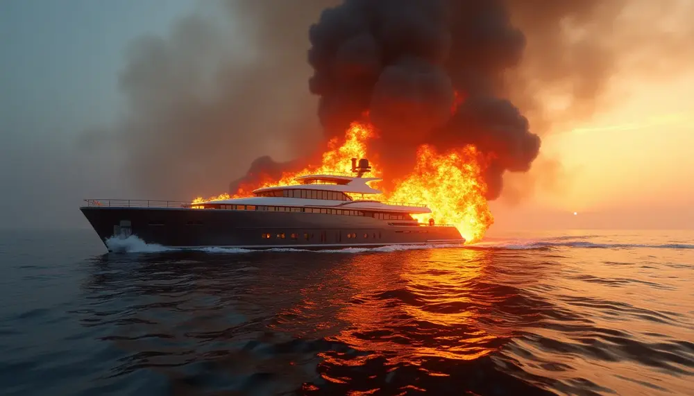 Dramatische Szenen auf See: Luxusyacht steht lichterloh in Flammen