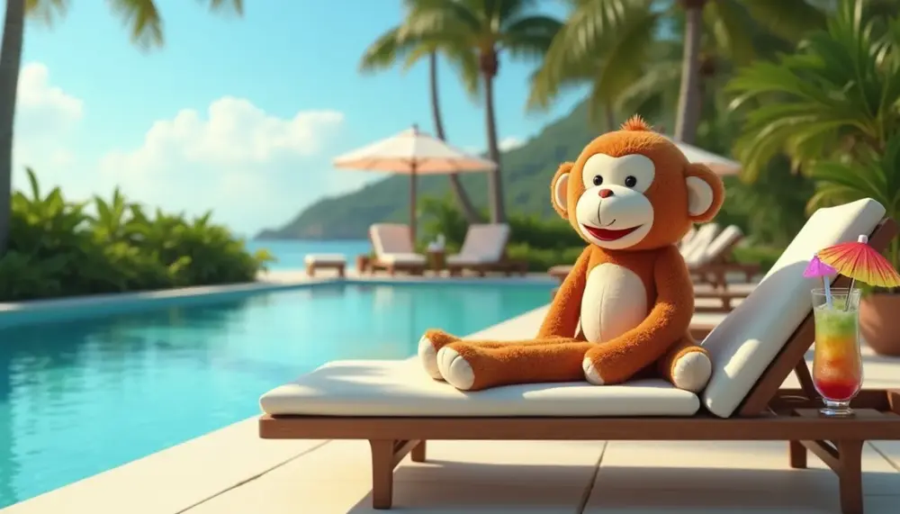 Plüschäffchen wird VIP-Gast im Luxus-Resort und erobert das Internet