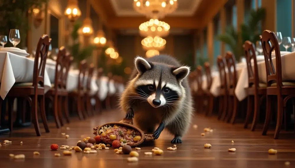 Waschbär sorgt für Chaos in Luxus-Restaurant – Gast wird gebissen